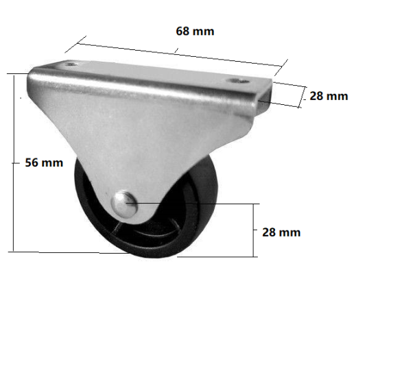 4 Adet Sabit Mobilya Teker Tekerleği 56 Mm